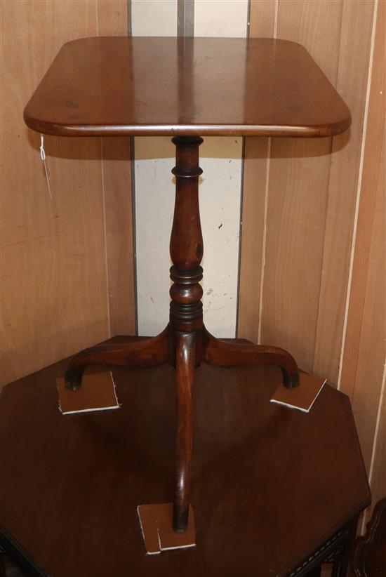 A 19th century mahogany pedestal wine table with rectangular top